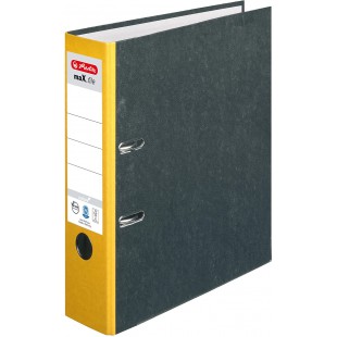 Lot de 20 : Classeur maX.file Nature - En carton - Couverture marbree - Bords renforces - Stable - Format A4-8 cm - Jaune