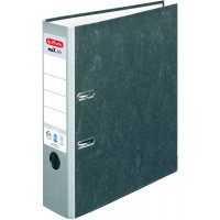 Lot de 5 : Classeur maX.file Nature - En carton - Couverture marbree - Bords renforces - Stable - A4-8 cm - Gris