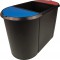 H6103597 Corbeille a  papier tri selectif trois compartiments (Noir/bleu/rouge) (Import Allemagne)