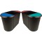 H6103597 Corbeille a  papier tri selectif trois compartiments (Noir/bleu/rouge) (Import Allemagne)