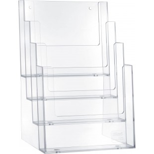 h2352202 - tischprospekthalter 4 poches pour DIN A5 Portrait - Transparent