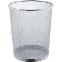 Corbeille a papier en maille h2518500 15 litres en metal, argent