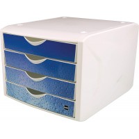  tiroirs Boite - The Chameleon" blanc/bleu