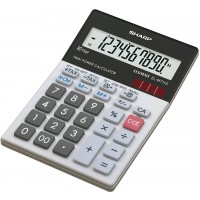 Sharp Calculatrice EL m711g, Pile/Solaire, 100 x 151.5 x 33 mm, Noir/Blanc ELM711GGY