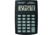 REBELL Calculatrice hc208 de re plus simple, affichage 8 chiffres ecran LCD et triple fonction memoire, Noir