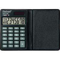 REBELL re de shc108 ecran LCD calculatrice a  8 chiffres, panneau solaire, racines et de Triple fonction memoire, etui de protec