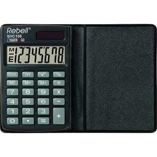 REBELL re de shc108 ecran LCD calculatrice a  8 chiffres, panneau solaire, racines et de Triple fonction memoire, etui de protec