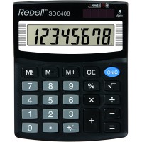 REBELL re-Calculatrice sdc408 sdc408, Standard equipement et angewinkeltem ecran 8 chiffres, noir