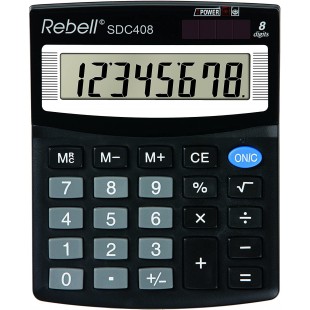 REBELL re-Calculatrice sdc408 sdc408, Standard equipement et angewinkeltem ecran 8 chiffres, noir