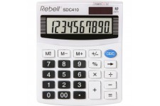 REBELL re-Calculatrice sdc410 sdc410 de 10 chiffres, ecran standard et angewinkeltem, blanc