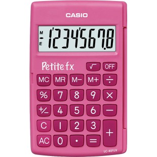 Casio Petite FX Calculatrice Scolaire 8 chiffres Rose LC-401LV-PK