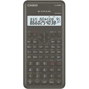 Casio FX-82MS-2 Calculatrice scientifique alimentation par pile, gris