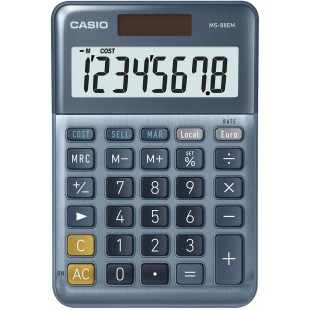 Casio MS88EM Calculatrice de Bureau Cout de Conversion de Devises a  8 Chiffres avant en Aluminium de marge de vente, Alimente p