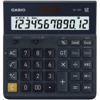 Casio DH12ET Calculatrice de Bureau Calcul de la Taxe a  12 Chiffres Memoire totale Fonctionnant sur Batterie solaire Noire