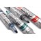 Pentel Maxiflo Brosse pour tableau blanc + 4 Marqueurs a  pointe conique large Noir/Blanc/Rouge/Vert