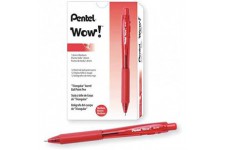 Pentel BK440 Wow Penna Sfera, Rosso, 12 Pezzi