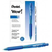 Pentel BK440 Lot de 12 stylos bille retractables couleur bleu corps triangulaire confortable
