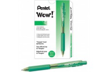 Pentel BK440 Wow Stylo bille retractable corps triangulaire confortable Vert