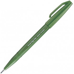 Pentel Arts Brush Sign Pen SES15C-D2X, Feutre pinceau, Vert olive