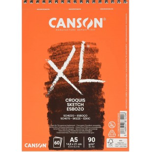 CANSON Album 60 feuilles XL® CROQUIS - spirale petit cote - A5 90g/m²