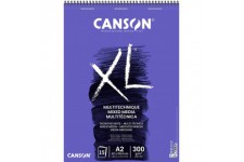 CANSON Album 15 feuilles XL® MIXED MEDIA - spirale petit cote - A2 300g/m² grain moyen - Blanc
