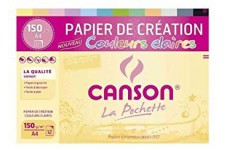 CANSON papier creation couleur A4 12 feuilles 150g/m² - couleurs claires assorties