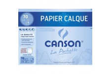 CANSON Pochette papier calque 24x32cm 12 feuilles 70g/m² + pastilles adhesives repositionnables
