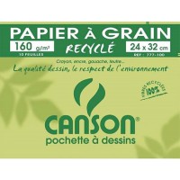 Canson - 200777100 - Pochette de 10 feuilles de papier dessin recycle - 160 g - 24 x 32 cm