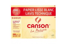 CANSON Pochette dessin technique 24x32cm 12 feuilles 200g/m²