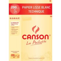 CANSON Pochette dessin technique A3 10 feuilles 200g/m²