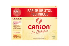 CANSON Pochette papier bristol 24x32cm 12 feuilles 250g/m²
