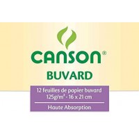CANSON buvard 12 feuilles haute absoption 16x21cm