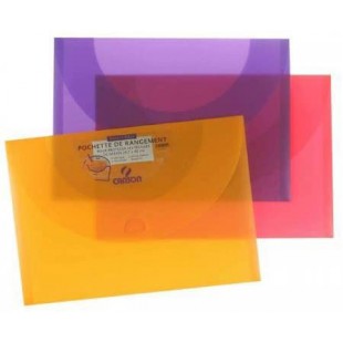Lot de 10 : Pochette de rangement 34x47, en polypro translucide 500Âµ, coloris assortis
