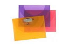 Lot de 10 : Pochette de rangement 34x47, en polypro translucide 500Âµ, coloris assortis
