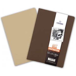 Canson Carnet de dessin Cahier A4 avec Couverture Marron fonce/Chanvre clair 21 x 29,7 cm 36 feuilles