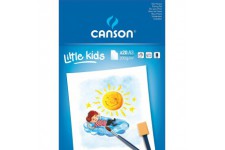 CANSON Kids, Papier Peinture, Grain Leger, 200gsm, 120lb, Bloc Colle Petit Cote, A3-29,7x42cm, Blanc, 20feuilles