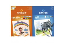 Canson Kids Papier couleur 30 feuilles A4 21 x 29,7 cm vives Assorties & Kids Papier a  dessin 20 feuilles A4 21 x 29,7 cm Blanc