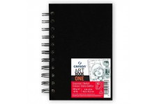 CANSON One Art Book, Carnet De Croquis, Grain Leger, 100gsm, 67lb, Carnet Spirale, Couverture Rigide, 10,2x15,2cm, Blanc, 80feui