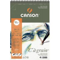 Canson 48990 Bloc Spirale C Grain Croquis Dos Tres Rigide 180G A4+ Papier Assorties