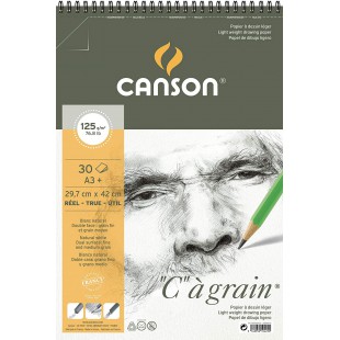 CANSON"C A GRAIN DE legerement bouffant. Papier a  dessin 297 x 445 mm weiB