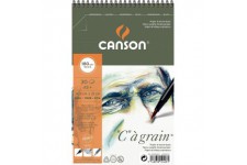 Canson 48989 Bloc Spirale C Grain Croquis Dos Tres Rigide 180G 148 x 210mm Papier Assorties