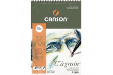 CANSON 400060625 "C" A Legerement bouffant. Papier a  dessin de grain, 180 g/m², A3 +, 30 feuilles par bloc"Spirale sur le cote 