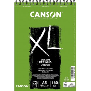CANSON Album 30 feuilles XL® DESSIN - spirale petit cote - A5 160g/m²