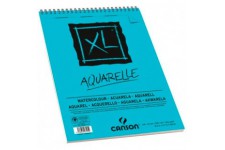 CANSON Album 20 feuilles XL® AQUARELLE - spirale petit cote - A5 300g/m² grain fin - Blanc
