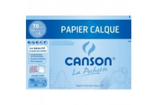 CANSON Pochette papier calque A4 12 feuilles 70g/m² + pastilles adhesives repositionnables