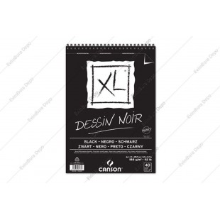 CANSON Lot de 5 Blocs 40 Feuilles Spirale XL Black A4 150g Noir