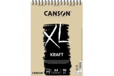 CANSON Album 60 feuilles XL® KRAFT - spirale petit cote - A4 90g/m²