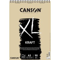 CANSON Album 60 feuilles XL® KRAFT - spirale petit cote - A3 90g/m²