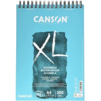 CANSON Album 30 feuilles XL® AQUARELLE - spirale petit cote - A4 300g/m² grain fin - Blanc