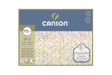 CANSON Bloc 20 feuilles AQUARELLE CANSON® - colle 4 cotes 31x41cm 300g/m² blanc naturel grain fin